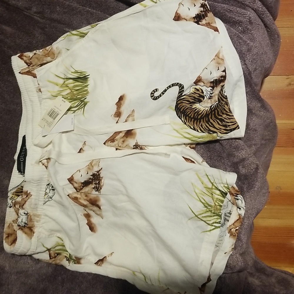 Guess mens MTN Tiger print shorts